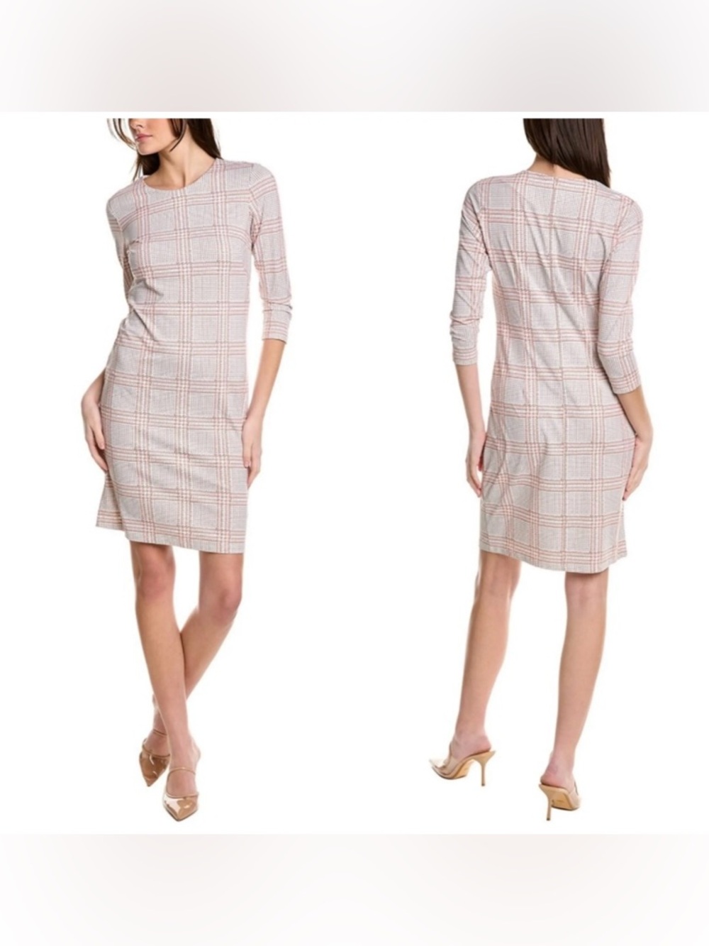 J. McLaughlin Sophia Houndstooth Plaid Catalina Cloth Sheath Dress Sz Large